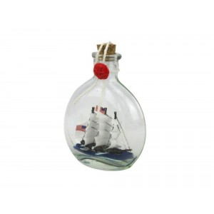 Handcrafted Nautical Decor USS Constitution Model Ship Decorative Bottle HACM3837